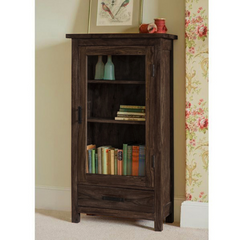 The Attic Sheesham Mini Glazed Bookcase Walnut