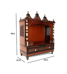 Sheesham Wood Handmade Mandir Home Temple In Brown