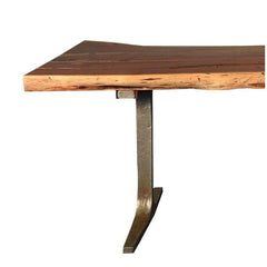 Rustic Live Edge Solid wood Industrial Dining Table with Iron Base