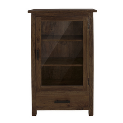 The Attic Sheesham Mini Glazed Bookcase Walnut