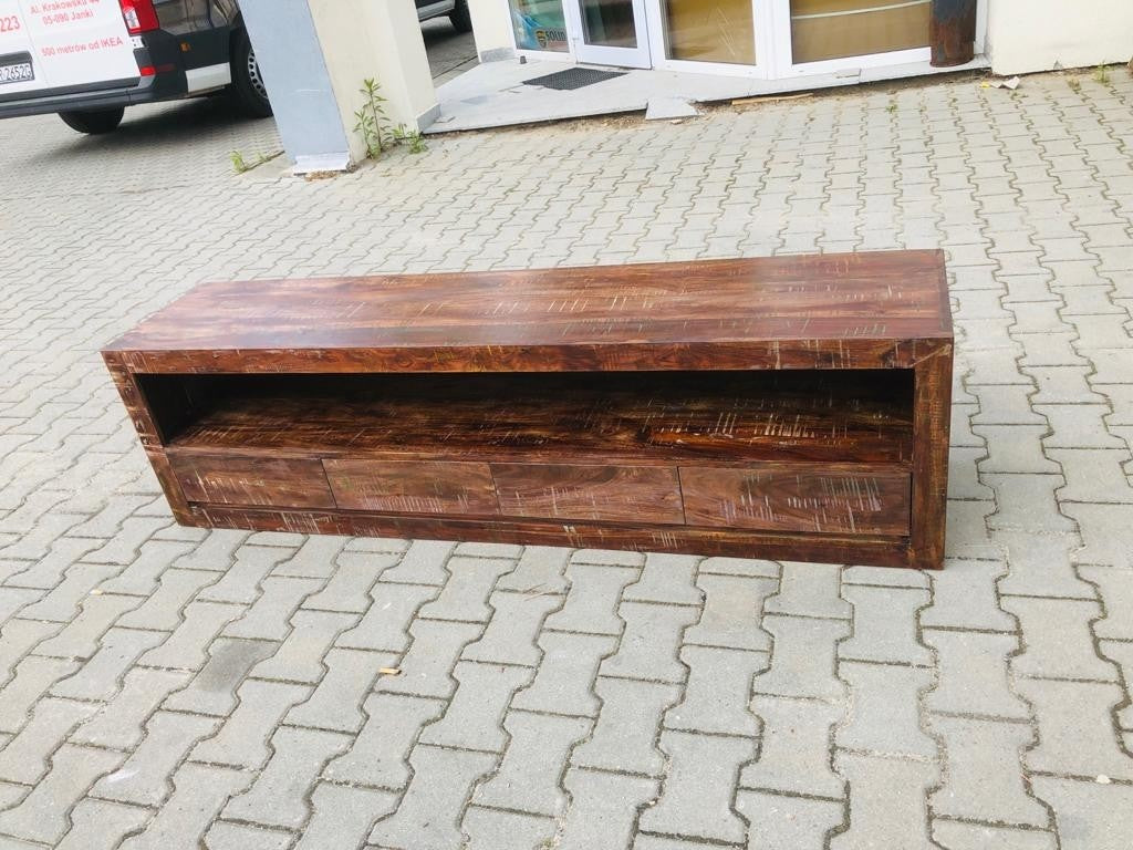 Boston Indian Reclaimed Wood Tv Cabinet Natural 45 x 180 x 55 cm