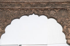 Hand Carved Indian Arched Courtyard Doorway Frame Natural