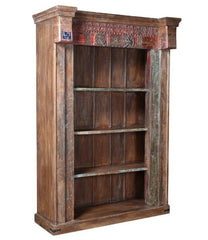 Antique Vintage Doors Bookshelf Solid Honey Wood India Brocante