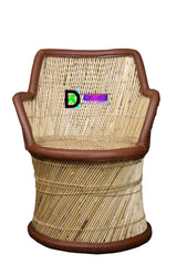 Handmade Hand Woven Natural Armrest Bamboo Mudha Chairs