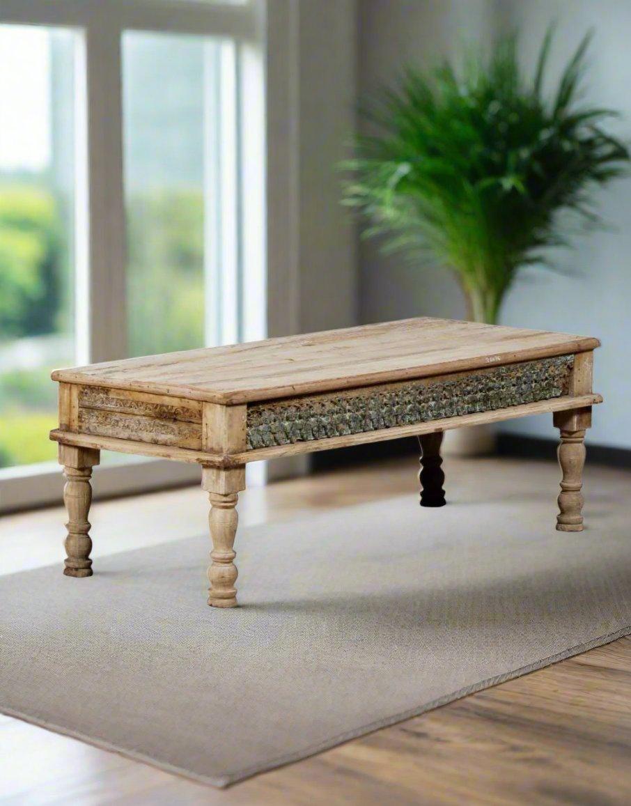 Indian Hand Carved Teak Wood Coffee Table C68
