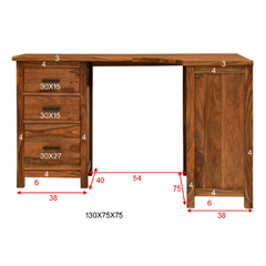 The Attic Illinoi Solid Wood Study Table Honey