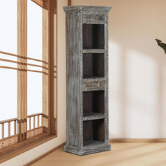 Indian Hand Carved Reclaimed Mango Wood Bookshelf B38