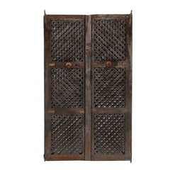 Indian Vintage Antique Hand Carved Reclaimed Wood Door Panel 109