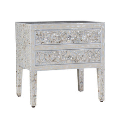 Bone Inlay Star Geometrical pattern Bedside Table 71
