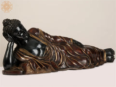 Indian Brass Tibetan Buddhist Buddha In Brass Statue