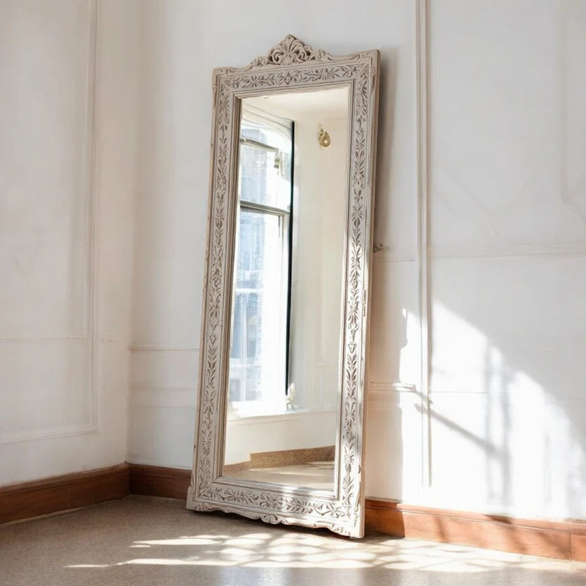 Hand Carved Solid Wooden Full Length Mirror Frame 43