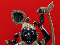 Indian Lord Shri Krishna as Shrinath Ji Brass Statue