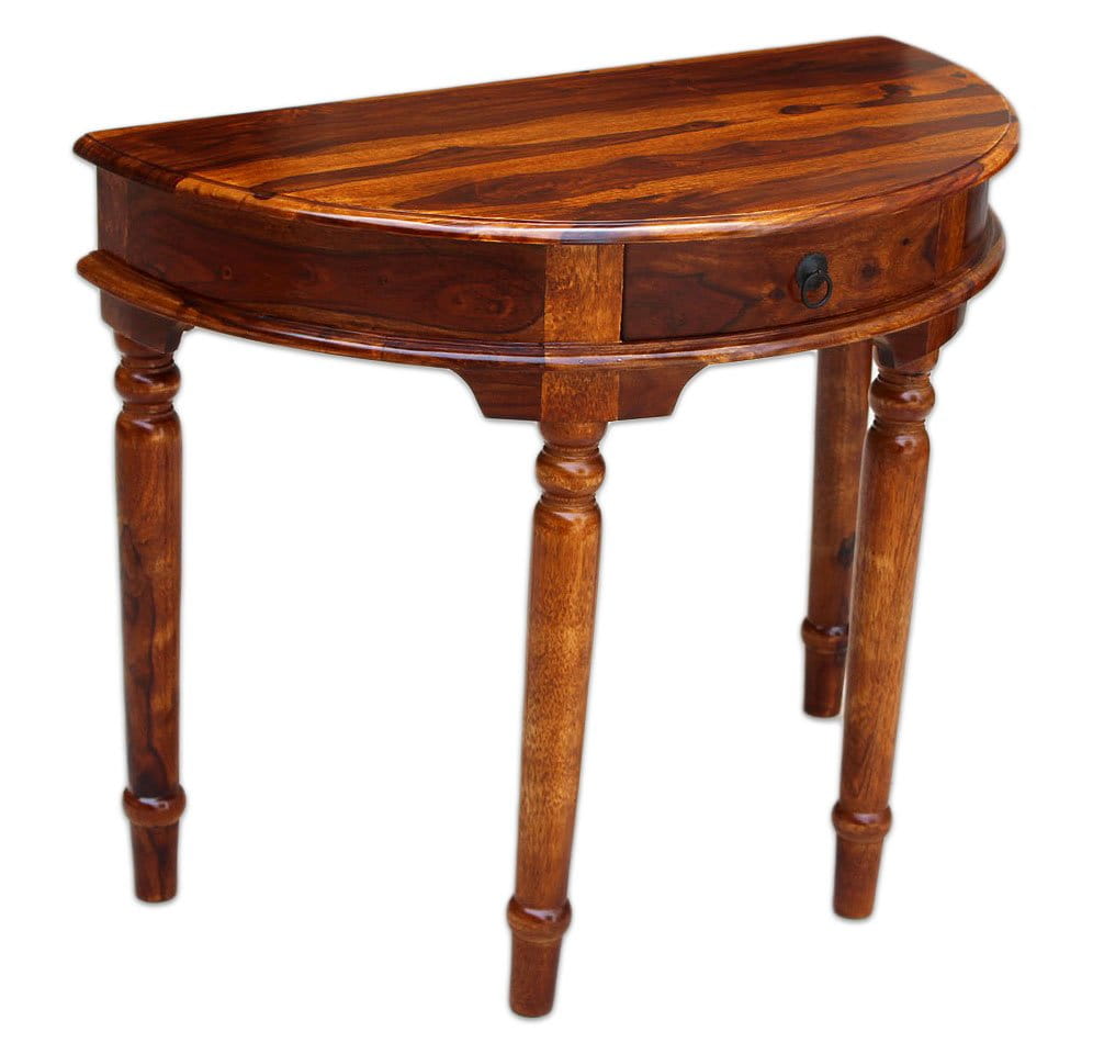 COLONIAL SEMI CIRCULAR COLONIAL WOODEN CONSOLE