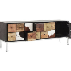 Lava Exotic Cowhide Leather Industrial Chest Of 16 Drawers Multi Colors