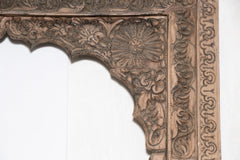 Hand Carved Indian Arched Courtyard Doorway Frame Natural