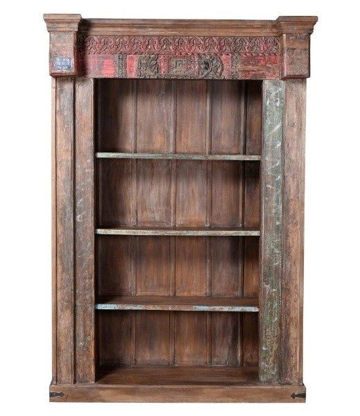 Antique Vintage Doors Bookshelf Solid Honey Wood India Brocante