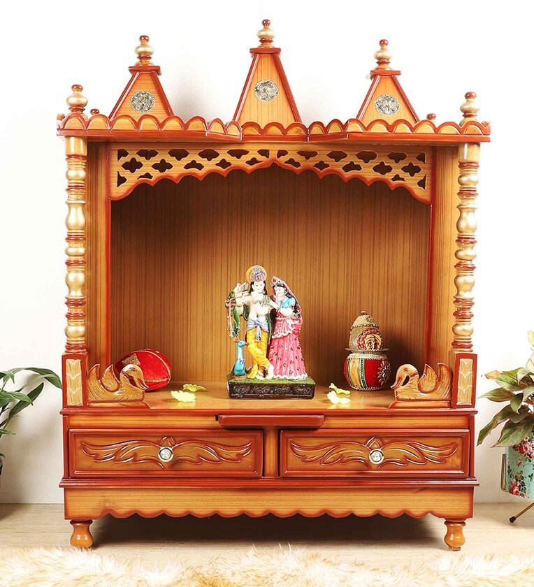 Sheesham Wood Handmade Mandir Home Temple In Brown