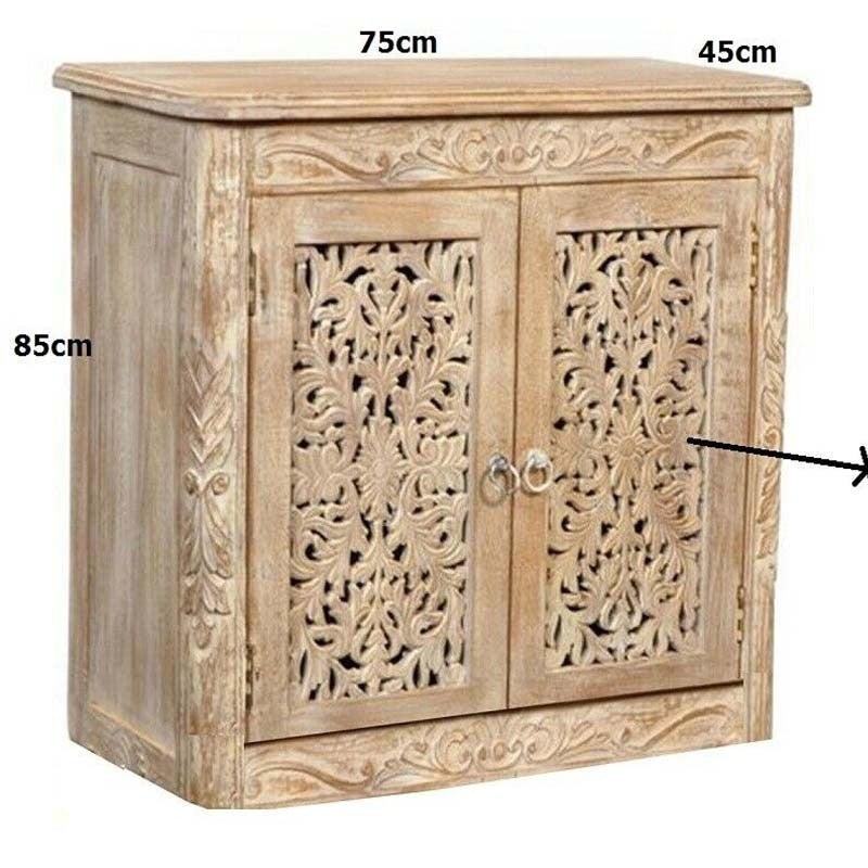 Jali Indian french 2 door sideboard Limewash