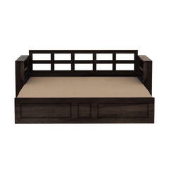 The Attic Glasgow Wooden Sofa cum Bed Walnut