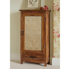 The Attic Sheesham Mini Glazed Cane Bookcase Honey