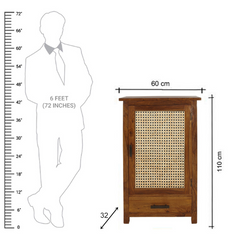 The Attic Sheesham Mini Glazed Cane Bookcase Honey