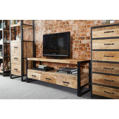 Barn Industrial Mango Entertainment TV Unit Media Console 150x45x60cm