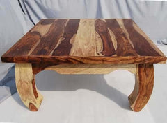 Natural Solid Wood Square Opium Coffee Table