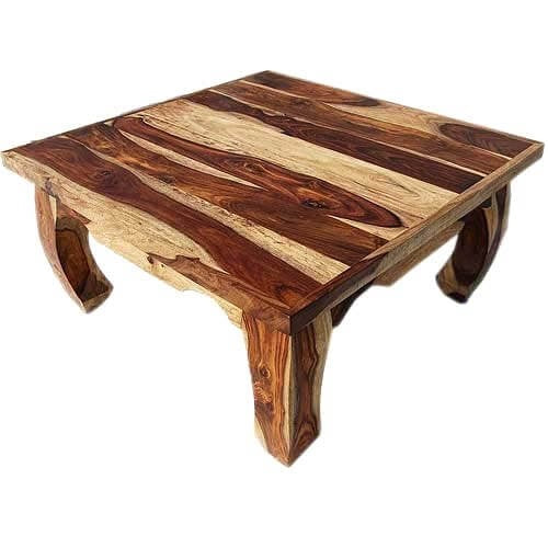 Natural Solid Wood Square Opium Coffee Table