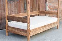 Mughal Garden Hand Carved Geometry Canopy Daybed