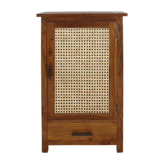 The Attic Sheesham Mini Glazed Cane Bookcase Honey