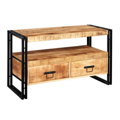 Barn Industrial Mango Entertainment TV Unit Media Console 102x45x60cm