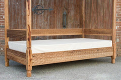 Mughal Garden Hand Carved Geometry Canopy Daybed