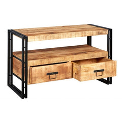 Barn Industrial Mango Entertainment TV Unit Media Console 102x45x60cm