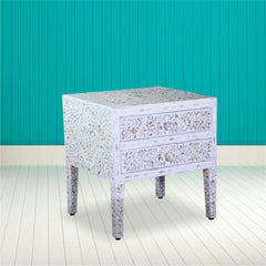 Bone Inlay Star Geometrical pattern Bedside Table 71