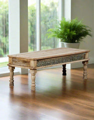 Indian Hand Carved Teak Wood Coffee Table C68