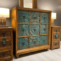 Hand Carved Solid Hard Wood Dresser Chest of Drawers D7