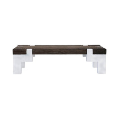 Blanc Two-Tone Rustic Wood Large Farmhouse Coffee Table