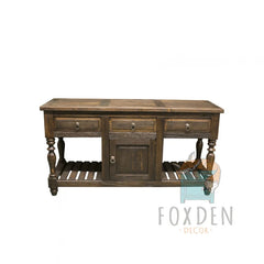 Indian Reclaimed Hand Carved Reclaimed Wood Bathroom Vanity V02
