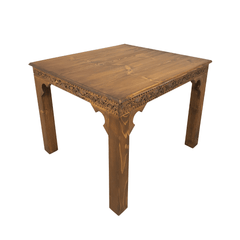 Antique Indian Hand Carved  Solid Wood  Top Dining Table 04