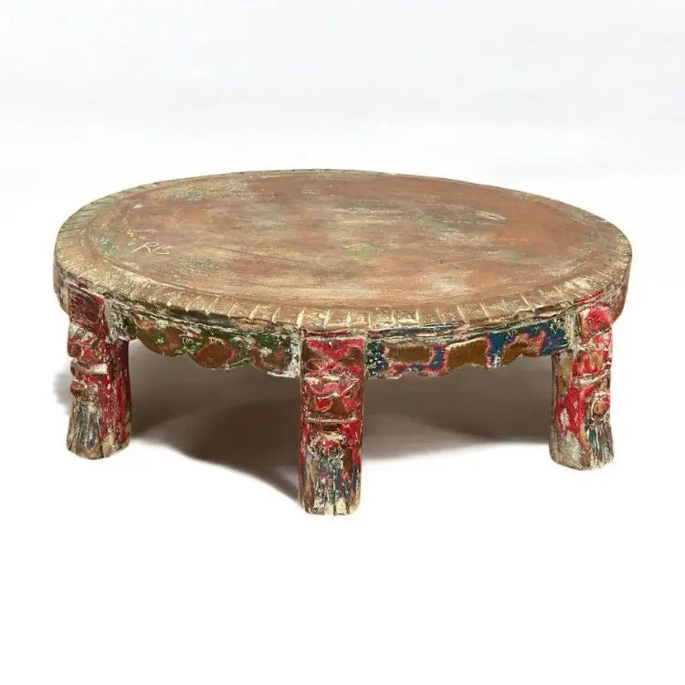 Indian Hand Carved Solid Wood Bajot Coffee Table C57