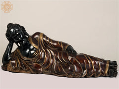 Indian Brass Tibetan Buddhist Buddha In Brass Statue