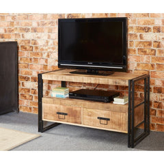 Barn Industrial Mango Entertainment TV Unit Media Console 102x45x60cm