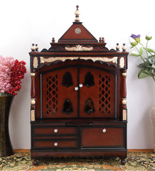 Sheesham Wood Handmade Mandir Home Temple In Brown