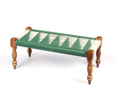 Indian Solid Wood Handmade Rajasthani Charpai Bench Khat Manjhi Woven Charpai Daybed