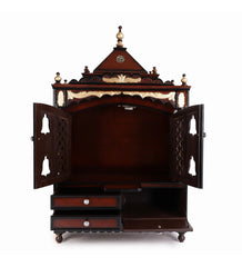 Sheesham Wood Handmade Mandir Home Temple In Brown