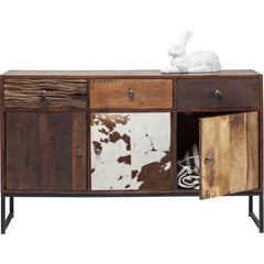 Lava Industrial Leather Cowhide Sideboard Buffet  150cm