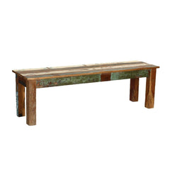 Liberty Rainbow Reclaimed Wood Long Dining Bench Natural