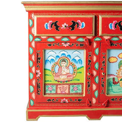 Hand Painted Mango Wood Sideboard In Multi-Colour