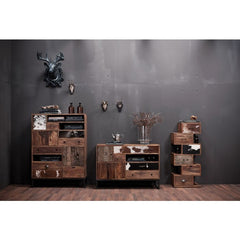 Lava Industrial Leather Cowhide Sideboard Buffet  150cm