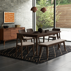 The Attic Merill Six Seater Dining Set In Walnut Finish